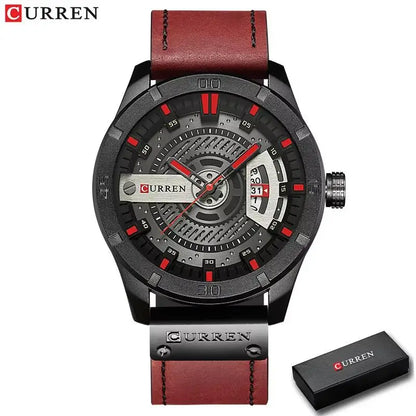 Luxe horlogemerk CURREN: militaire sporthorloges voor heren, quartzhorloge met datum, casual leren polshorloge voor heren, Relogio Masculino