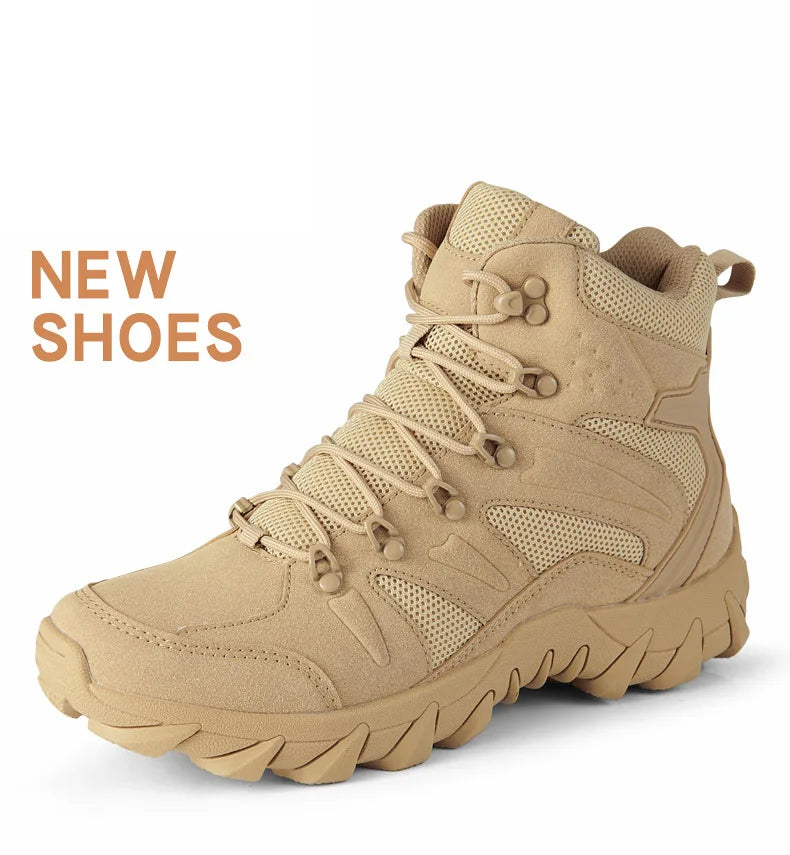 Upgraded Tactical Combat Training Boots Male Outdoors Camping Anti-wear Rapid Response Hiking Shoes Fishing Hunting Sneakers Men
