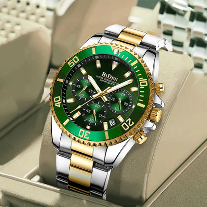 BIDEN Multi-functional men's quartz watch luxury waterproof night light business style diving series casual fashion watch