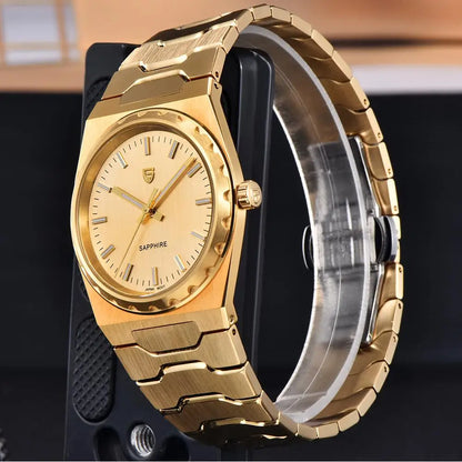 PAGANI DESIGN Men's Quartz Watches Ultra-Thin 7mm Series 37mm Sapphire Stainless Steel Waterproof Watches for Men TMI VJ21