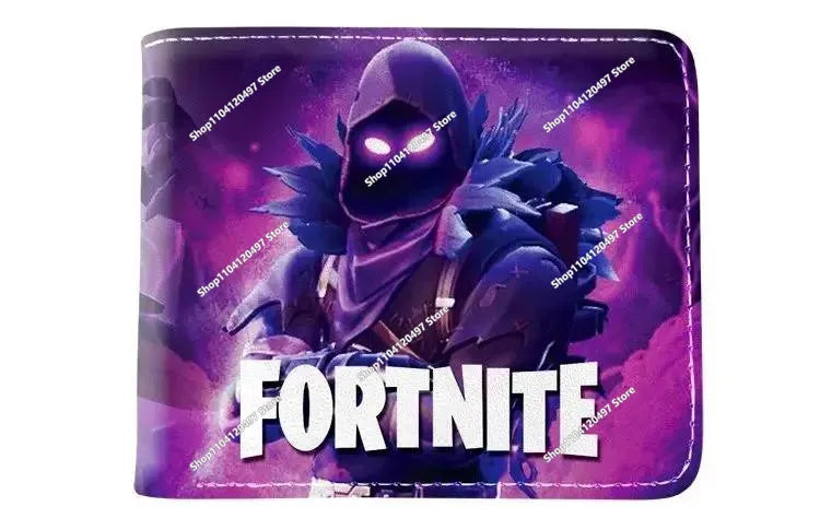 Fortnite Wallet Short Bifold Coin Bag Leather Photo Card Holder Student Wallets Boys Girls Cartoon Print Purses