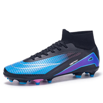 Chaussures de football montantes pour hommes, crampons longs, chaussures de football pour adultes, légères, entraînement sportif professionnel
