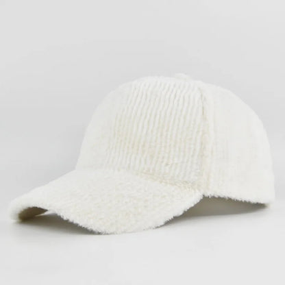Autumn Winter Baseball Cap Women Artificial Lamb Wool Hats Keep Warm Cap Plush Baseball Caps Spring Baseball Cap Solid Sunshade