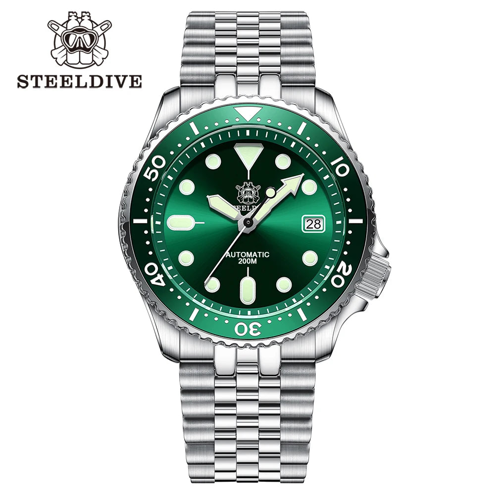 Steeldive SD1973 Men's Dive Watch Automatic Mechanical Men's Watch NH35 Bracelet 41mm Diver Watch