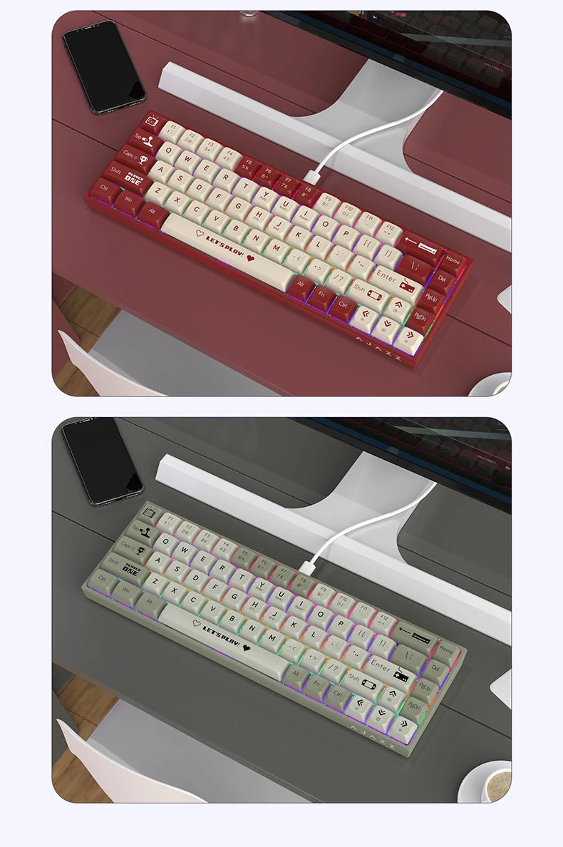 AJAZZ AK680 65% Wireless Mechanical Keyboard ABS Keycap Hot Swap Gamer Keyboard Custom Gasket Gaming Accessories for Pc Laptop