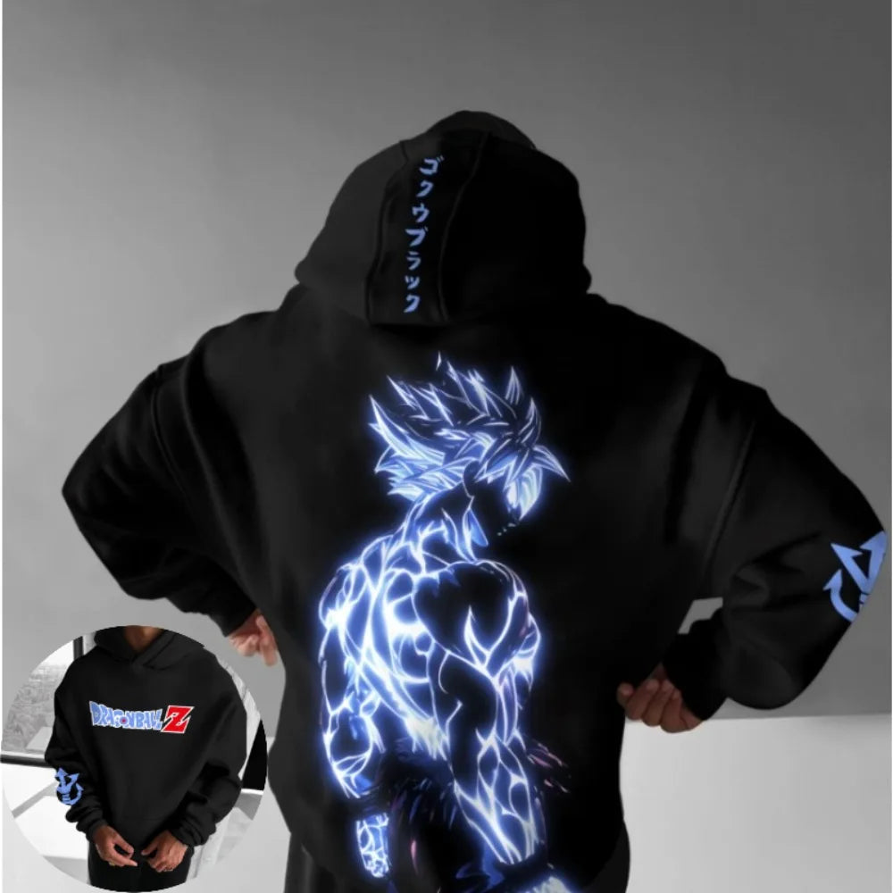 Sudadera con capucha de Dragon Ball con Goku para hombre y mujer, para primavera y otoño, ropa urbana, oversize, informal, con estampado de anime