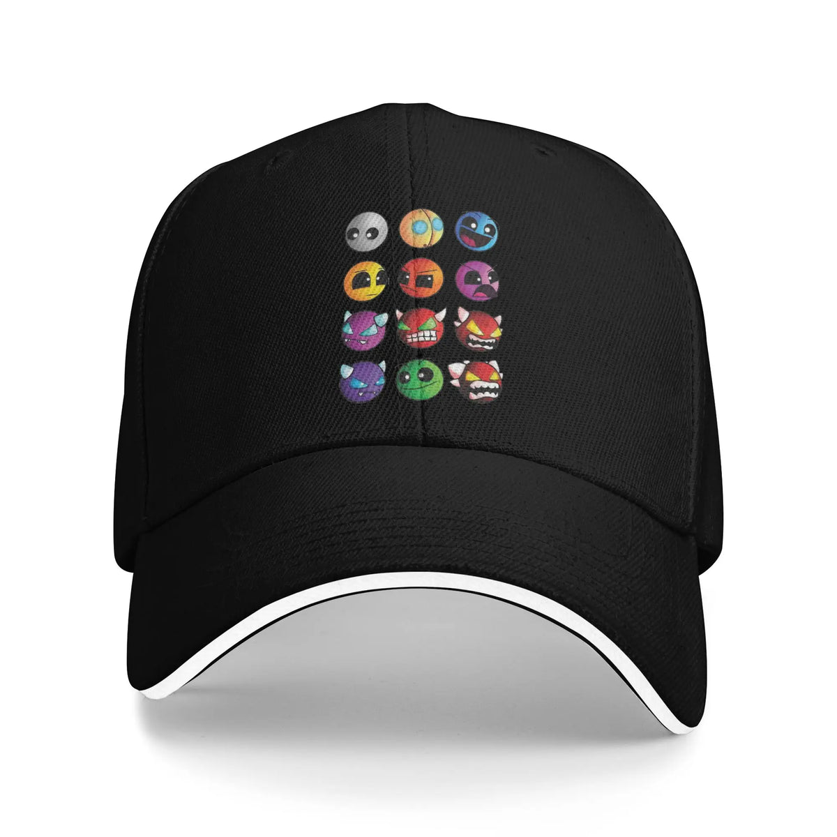 Geometry Game Dash Baseball Cap Casual Unblocked Level Sandwich Hat za moške in ženske, dihalna pokrivala za različne aktivnosti
