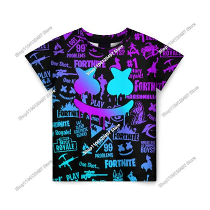 Christmas Fortnite 3D-T-Shirt, Battle-Royale-Streetwear für Kinder, Victory Game T-Shirt für Damen und Herren, Harajuku-Teenagerkleidung