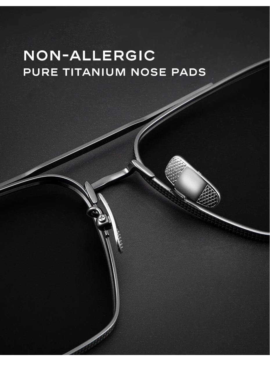 Ochelari de soare polarizați pentru bărbați CAPONI, Seiko, din titan pur, fotocromatici, pentru activități în aer liber și conducere, UV400, ochelari de soare de marcă originală BS50004