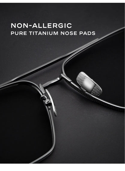 Ochelari de soare polarizați pentru bărbați CAPONI, Seiko, din titan pur, fotocromatici, pentru activități în aer liber și conducere, UV400, ochelari de soare de marcă originală BS50004