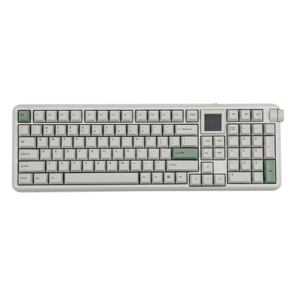 EPOMAKER RT100 PRO 100 % ANSI US -asettelu, tiiviste, langallinen/Bluetooth/2,4 GHz langaton mekaaninen näppäimistö, 1,54 tuuman näyttö ja äänenvoimakkuuden säätönuppi