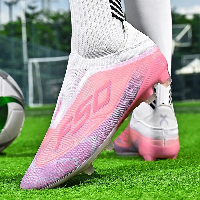 Chaussures de football respirantes AG pour hommes et femmes, chaussures de football professionnelles antidérapantes, chaussures de sport d'extérieur, crampons d'entraînement