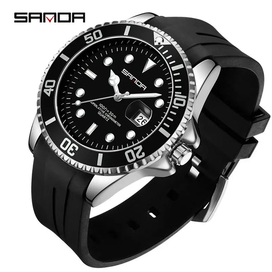 SANDA 7018 Hot Sell Men Quatrz Watch Sport Mens Watches Top Brand Luxury Waterproof Silicone Quartz Clock Men Relogio Masculino
