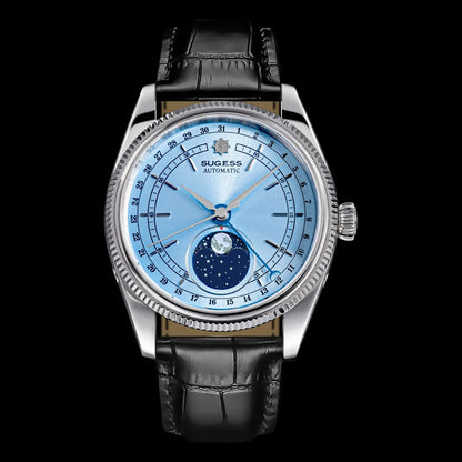 Sugess 40mm Men's Moonphase Automatic ST2108 Movement Sapphire Crystal Mechanical Wristwatch Waterproof Date 2024 New