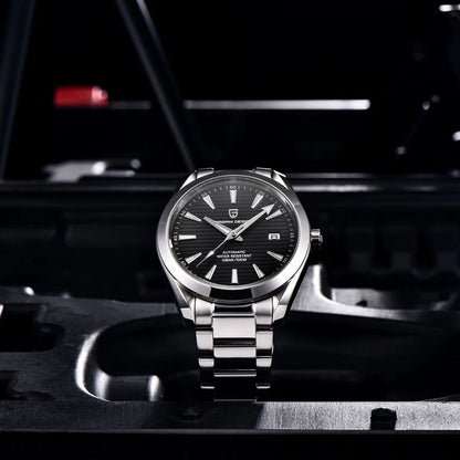 Montre de luxe pour homme PAGANI DESIGN – Modèle automatique mécanique (calibre 8215), en acier inoxydable, étanche, avec affichage de la date et aiguilles luminescentes