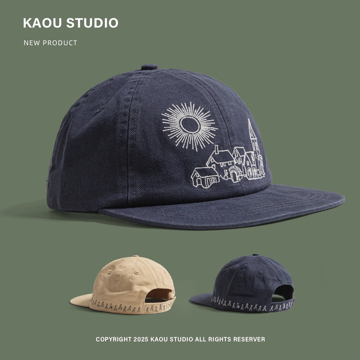 Heavy Embroidery Flat Brim Baseball Cap Niche Unisex Hip Hop Duckbill Cap Fashion Versatile