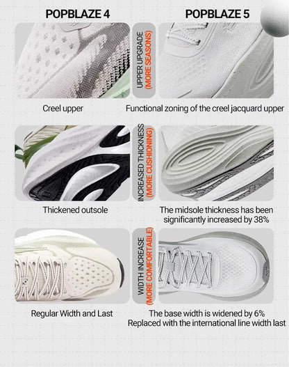 Sapatilhas de Running para Homem 361 Degrees PopBlaze 5 — Novo Amortecimento, Sola Grossa, Respiráveis, Antiderrapantes, para Jogging ao Ar Livre — Sneakers Masculinos 672532212