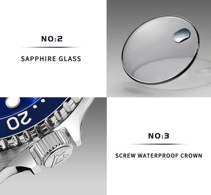 CADISEN New Luminous Men Mechanical Wristwatches Ceramic Bezel MIYOTA 8215 Sapphire Glass Automatic Watch Men Relogio Masculino