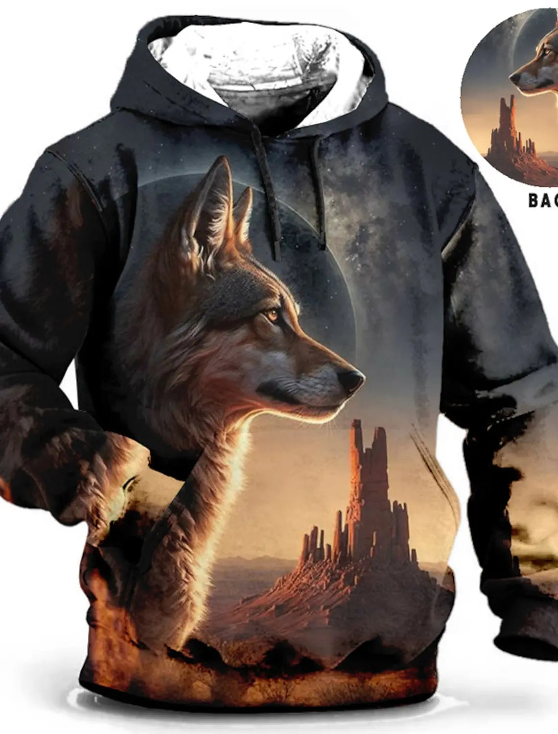 Unisex-Hoodie für Herren – modischer Pullover-Hoodie mit Kapuze, Animal-Print Wolf, Löwe, Drache und Tiger, 3D-Druck, lässiger Alltagshoodie