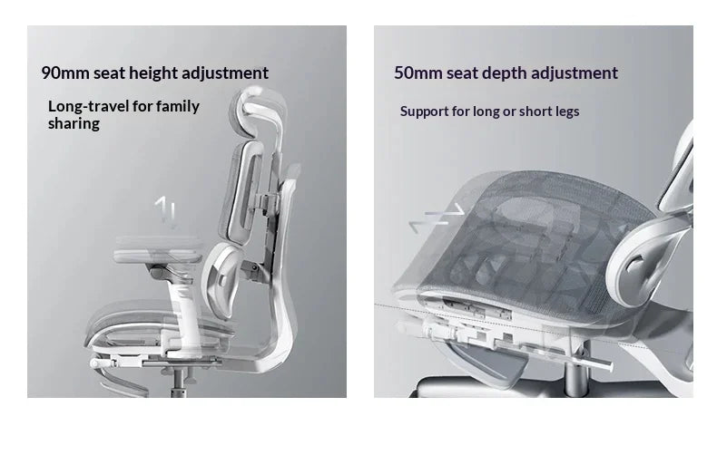 Ergonomic Office Mesh Chair Adjustable Executive Computer Chair with Rolling Swivel Base, Modern Gaming Chair for Home Office Desk Setup