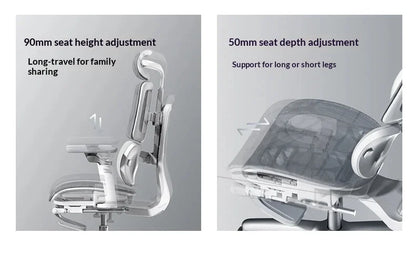 Ergonomic Office Mesh Chair Adjustable Executive Computer Chair with Rolling Swivel Base, Modern Gaming Chair for Home Office Desk Setup