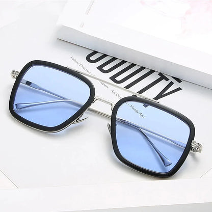 Ochelari de soare pătrați pentru bărbați, ochelari de soare metalici în stil steampunk pentru femei, ochelari de soare la modă pentru activități în aer liber, accesoriu unisex
