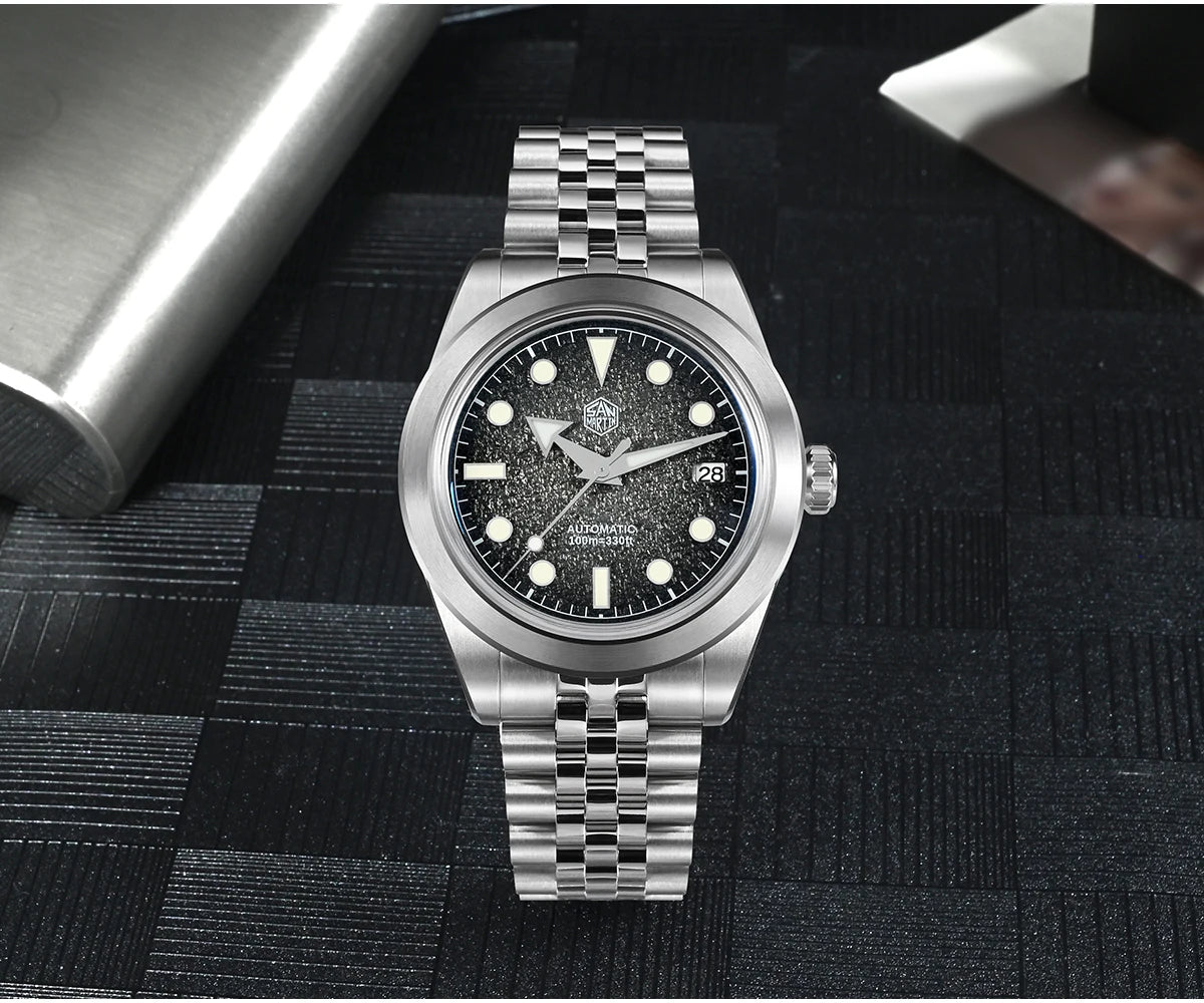 San Martin New 39mm Sport Watch Enamel Dial NH35 Automatic Mechanical Men Dress Watch Sapphire Waterproof 100m Luminous SN0053