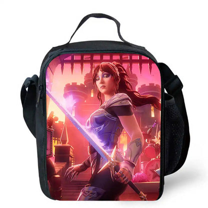 Lunch Bags for Children,Cartoon Fort-nite School Picnic Bags for Girls Boys,Kids Insulated Cooler Lunch Bags Portable Lightweigh