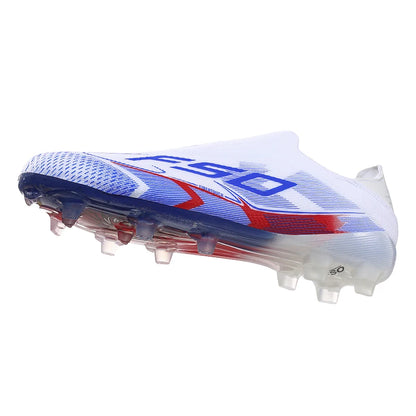 Chaussures de football sans lacets F50 de haute qualité pour hommes, crampons de football FG pour garçons, chaussures de football antidérapantes pour l'entraînement sur gazon, tailles 35-45