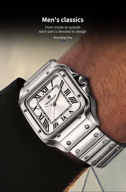 2026 New MACARLON Design 38mm Mechanical Watch Men's Sapphire Glass Luminous Stainless Steel Waterproof China NH35 Automatic Watch