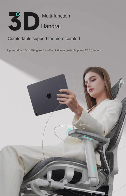 E07 Pro Ergonomic Office Chair Gaming Chair with Footrest, Adjustable Lumbar Support, Reclining Backrest, Comfortable Executive Desk Chair