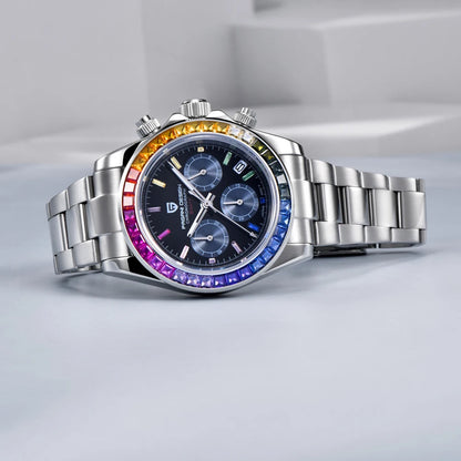 Relógio de pulso para homem PAGANI DESIGN – Modelo com mostradores coloridos, relógio de pulso de luxo com movimento de quartzo, cronógrafo equipado com um movimento