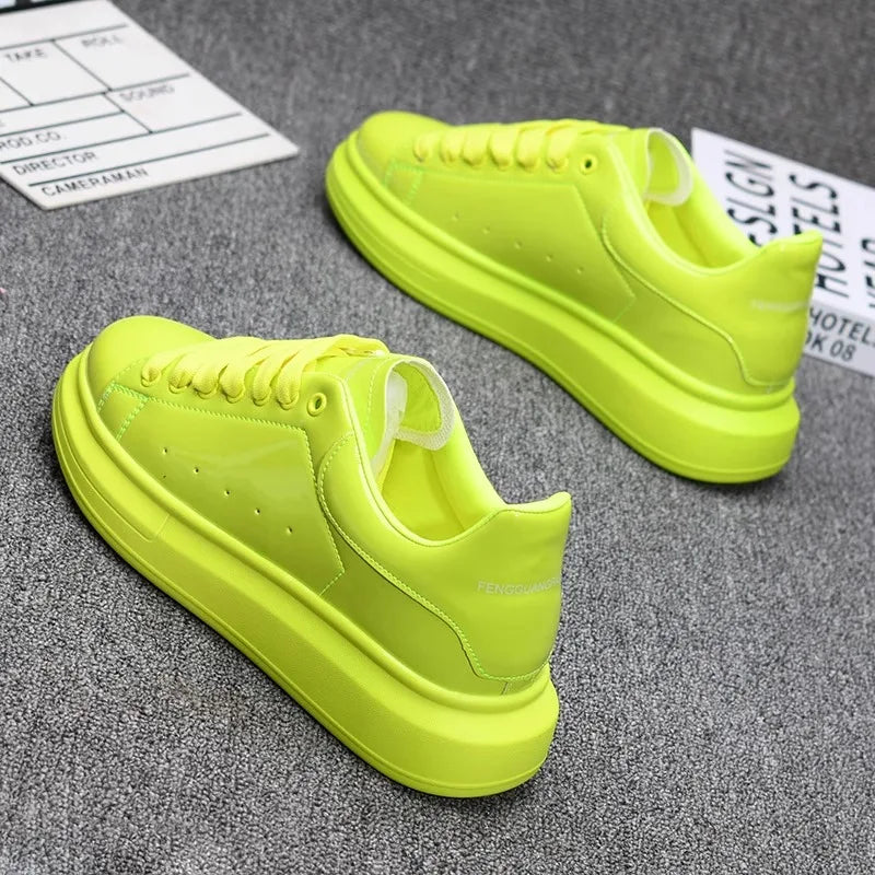 Red Lacquered Men's Shoes, Fashion Black Casual Skateboard Shoes, Outdoor Tennis Walking Shoes, Universal for Men and Women