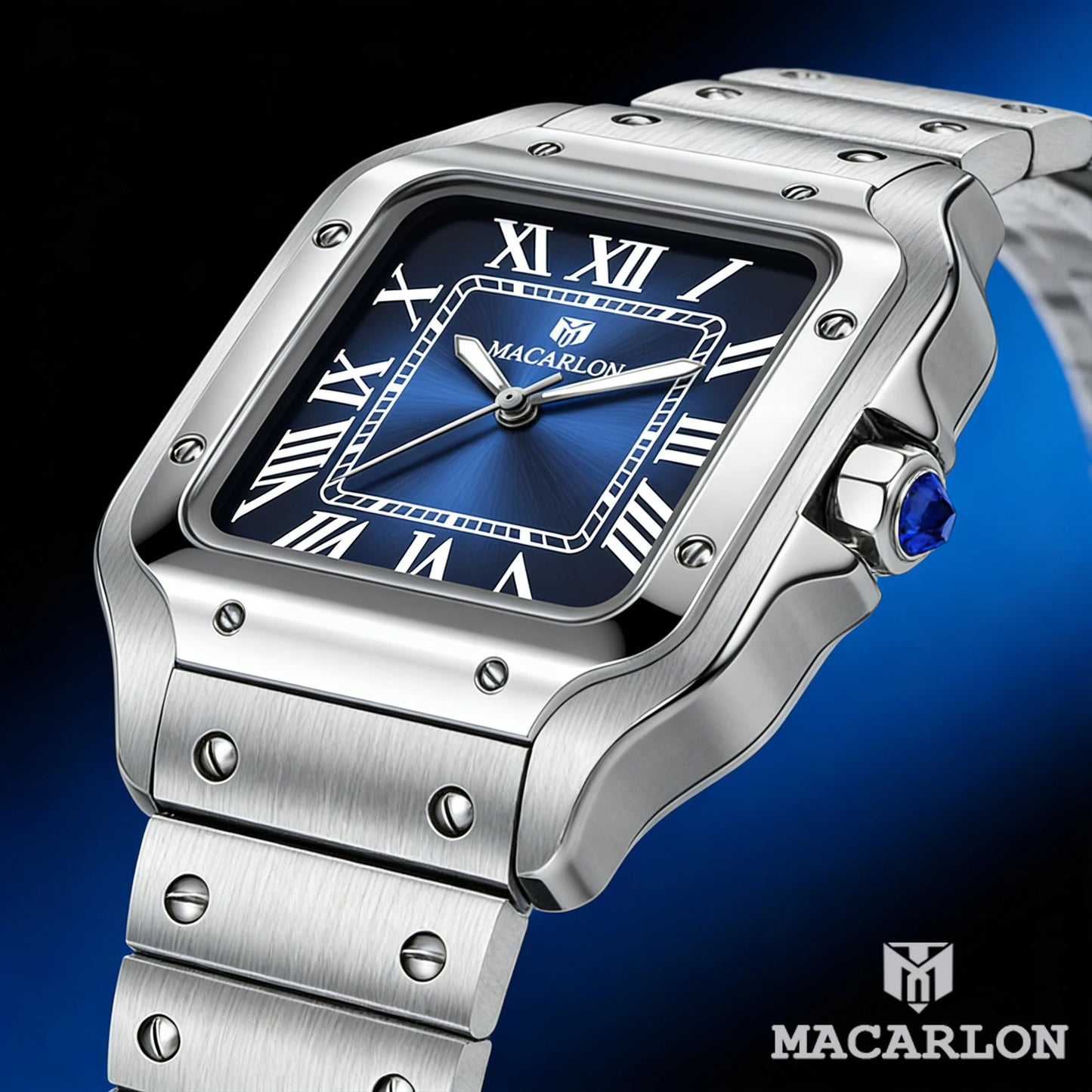 2026 New MACARLON Design 38mm Mechanical Watch Men's Sapphire Glass Luminous Stainless Steel Waterproof China NH35 Automatic Watch