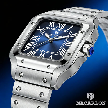 2026 New MACARLON Design 38mm Mechanical Watch Men's Sapphire Glass Luminous Stainless Steel Waterproof China NH35 Automatic Watch