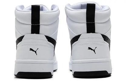 Puma Rebound V6, baskets confortables, polyvalentes, durables et légères, mi-hautes, noires et blanches, 392326-02