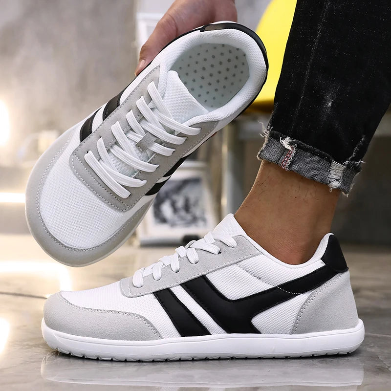 Men's tennis shoes with wide toe box, barefoot minimalist breathable comfortable outdoor walking shoes, sports casual blue shoes 2025