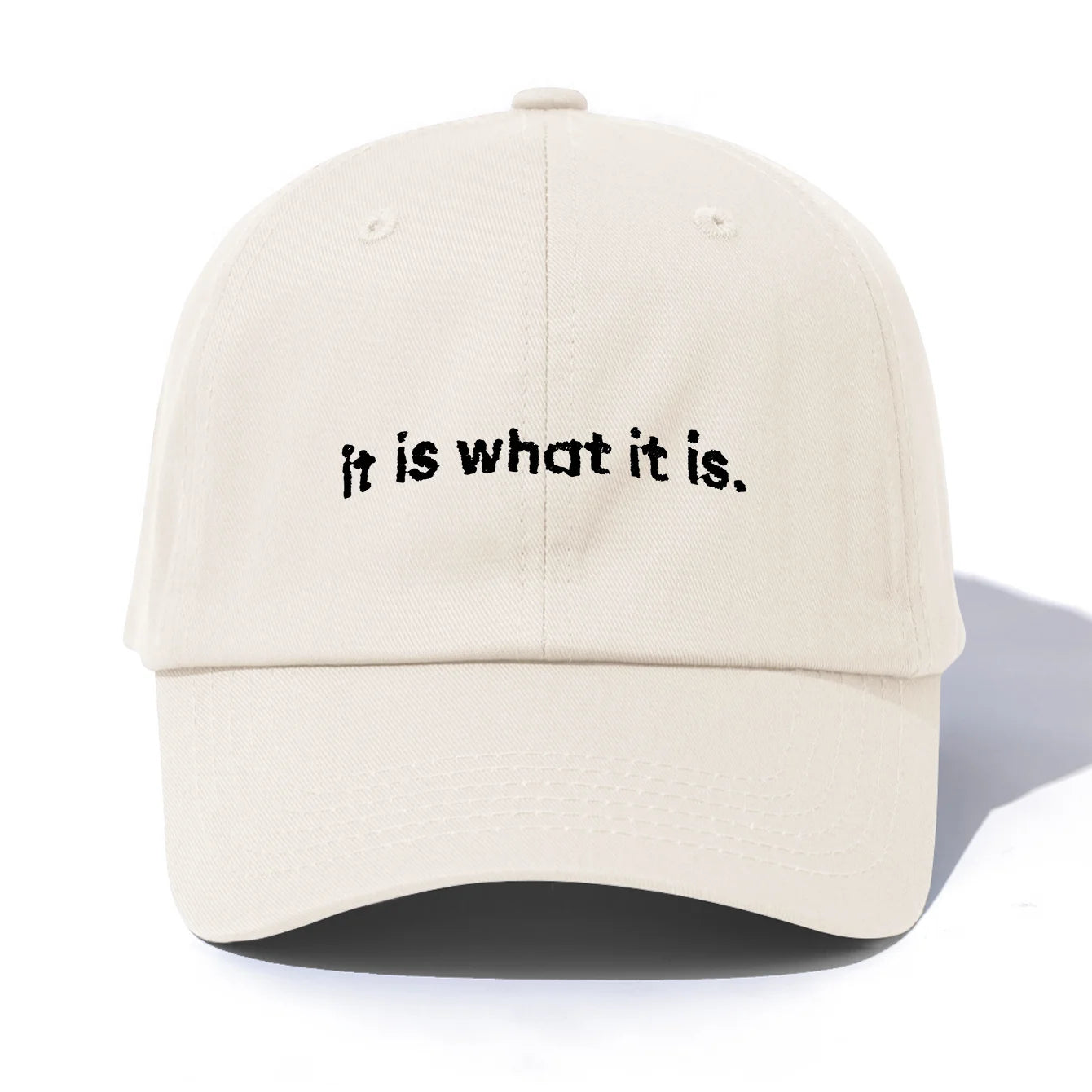 1pc it is what it is Embroidery Baseball Cap for Adults,Minimalist Retro Style Casual Soft Adjustable Dad Hat,Perfect As Gift