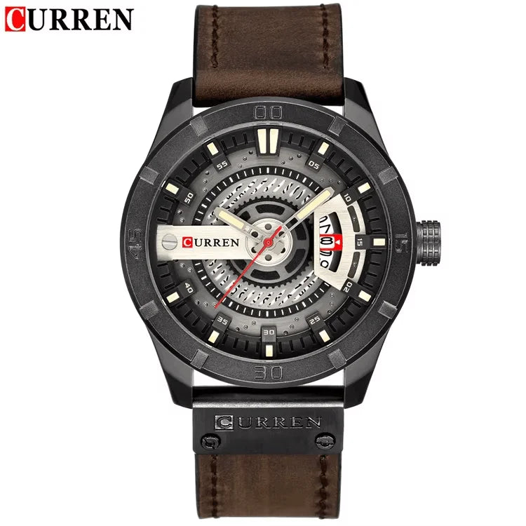 Luxe horlogemerk CURREN: militaire sporthorloges voor heren, quartzhorloge met datum, casual leren polshorloge voor heren, Relogio Masculino