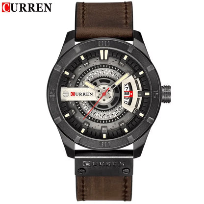 Luxe horlogemerk CURREN: militaire sporthorloges voor heren, quartzhorloge met datum, casual leren polshorloge voor heren, Relogio Masculino