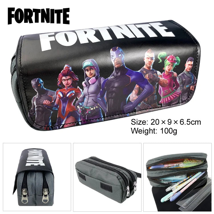 Estojo Fortnite Novo com Figura Cartoon Estampada, Bolsas para Lápis, Estojos Fofos para Rapazes, Material Escolar, Presentes de Aniversário para Crianças