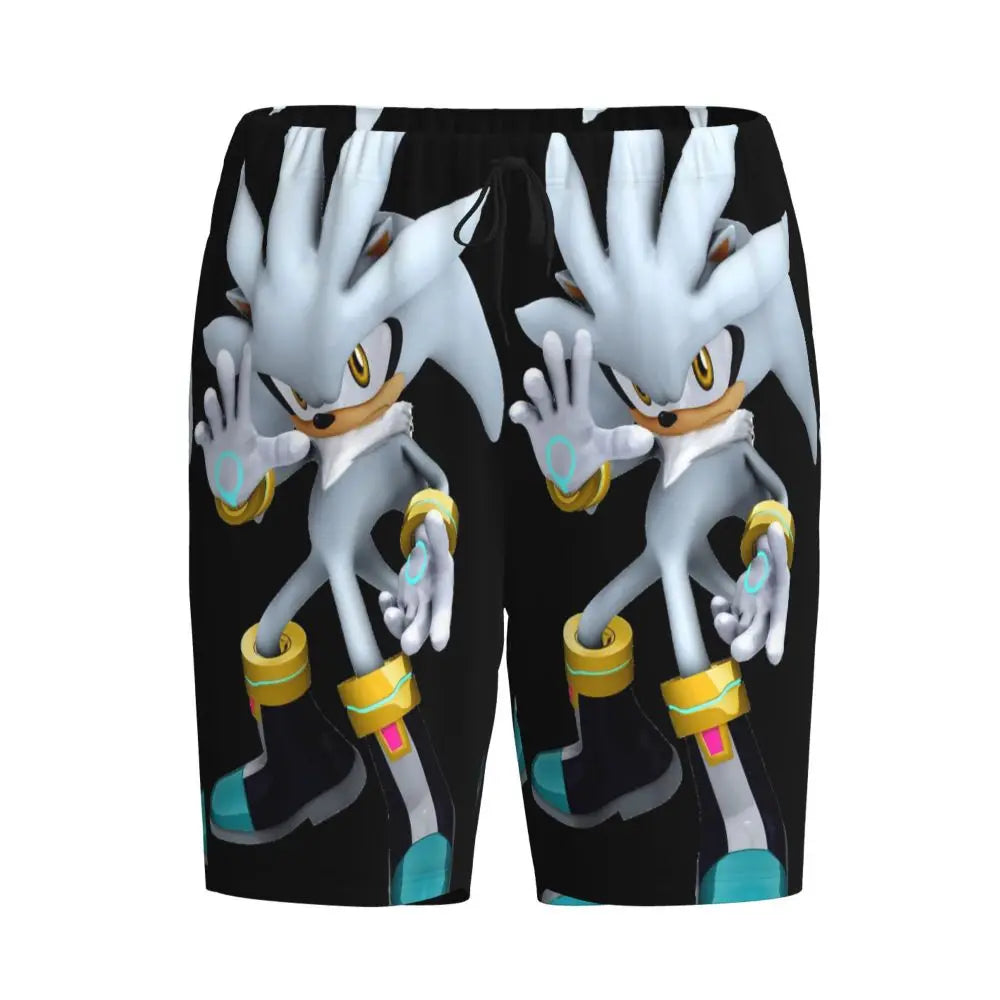 Pantalones cortos de pijama personalizados de Sonic the Hedgehog para hombre, para dormir y estar por casa