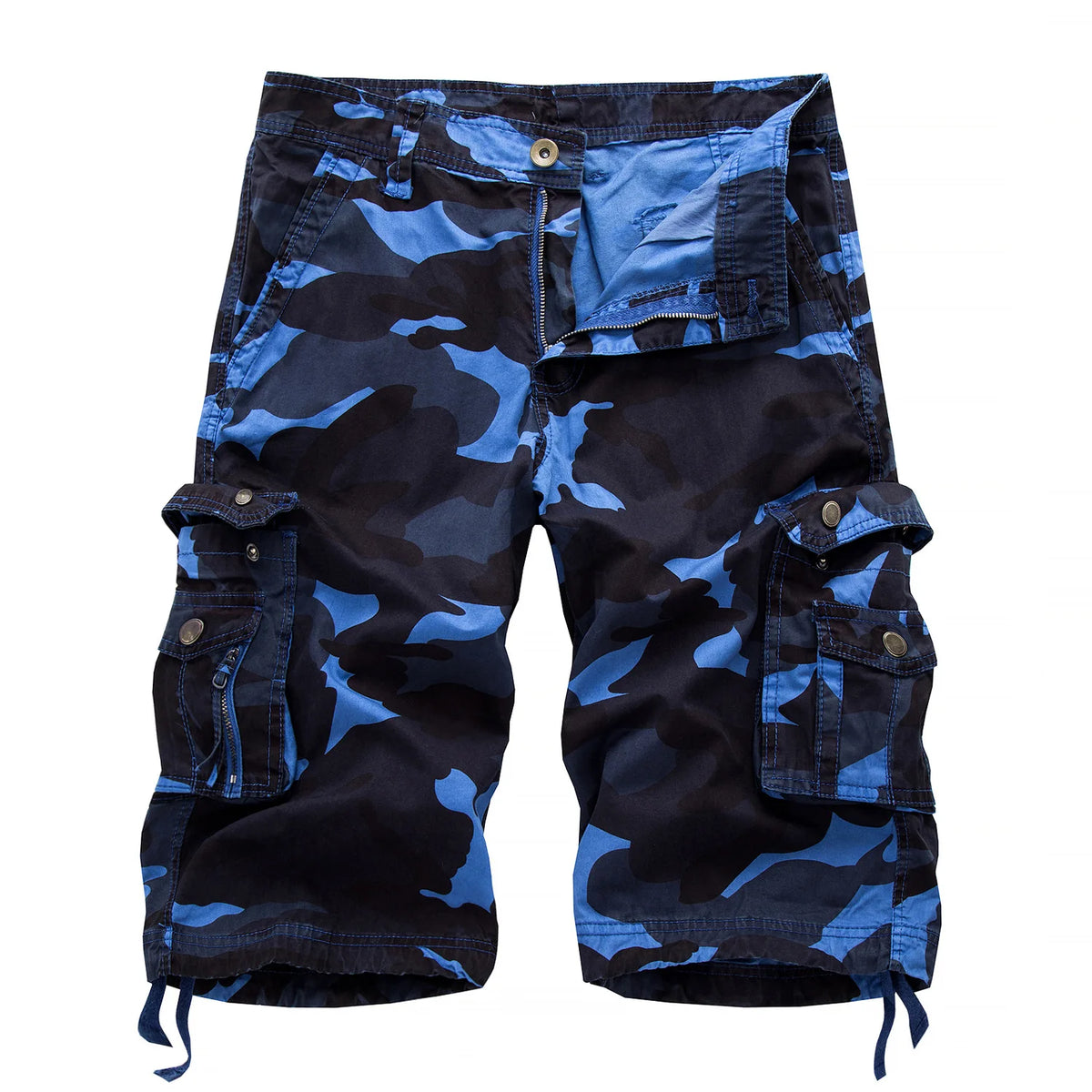 Pantalones de trabajo holgados de camuflaje para hombre, pantalones cortos de camuflaje militar de verano para hombre, pantalones de trabajo de camuflaje con múltiples bolsillos y de última moda