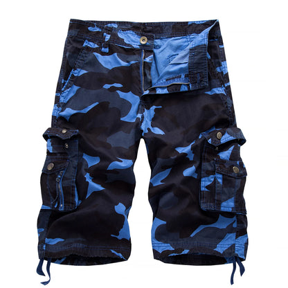 Pantalones de trabajo holgados de camuflaje para hombre, pantalones cortos de camuflaje militar de verano para hombre, pantalones de trabajo de camuflaje con múltiples bolsillos y de última moda
