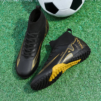 Chaussures de Football pour hommes et femmes, chaussures de sport en plein air, chaussettes ultralégères, antidérapantes, baskets de Futsal, nouvelle mode
