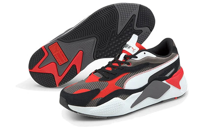 Baskets basses durables Puma Rs-X³ Twill Air Mesh, noir, blanc, rouge, 368845-02