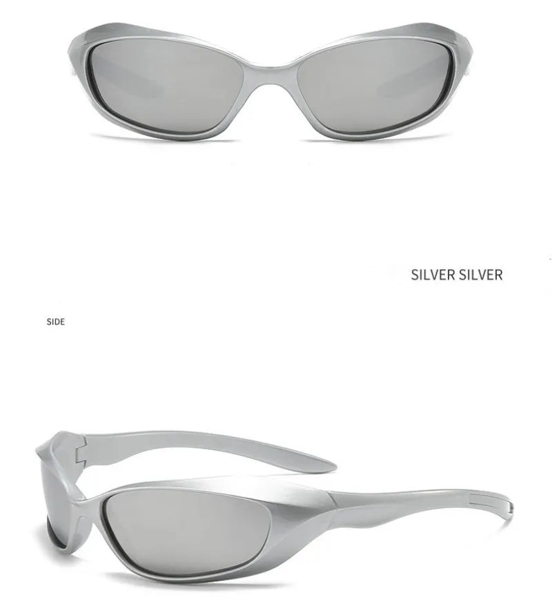 KLASSNUM Y2K Punkowe okulary sportowe dla mężczyzn i kobiet Future Sense Okulary przeciwsłoneczne Markowe designerskie imprezowe z ochroną UV400 Modne okulary ochronne Nowość