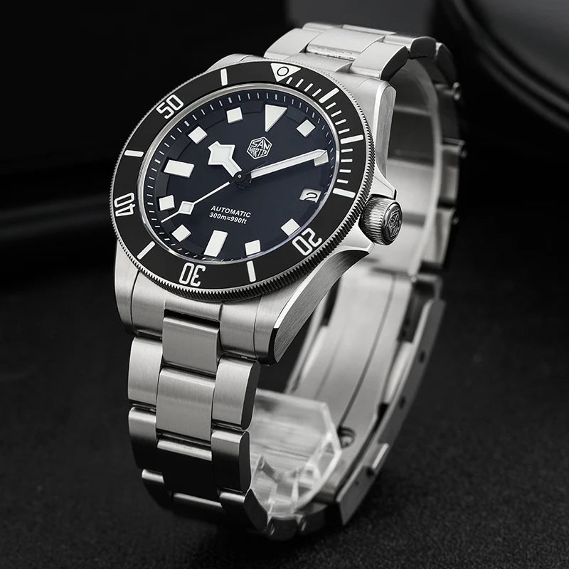 San Martin Grade 5 Titanium Watch SN0121TD PT5000/ST2130 Automatic Movement Watch 300M Waterproof Adjustable Clasp Wristwatch