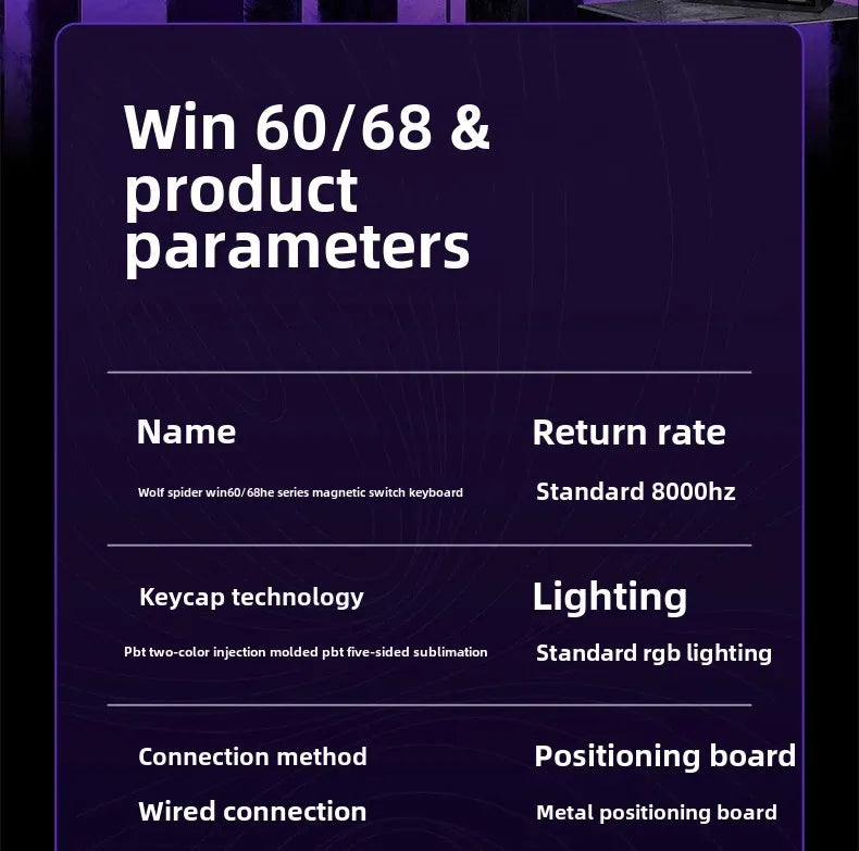 AULA WIN60HE Magnetic Switch Mechanical Keyboard, 60% Wired Gaming Keyboard with Hall Effect Magnetic Switches, Rapid Trigger Esports Keyboard