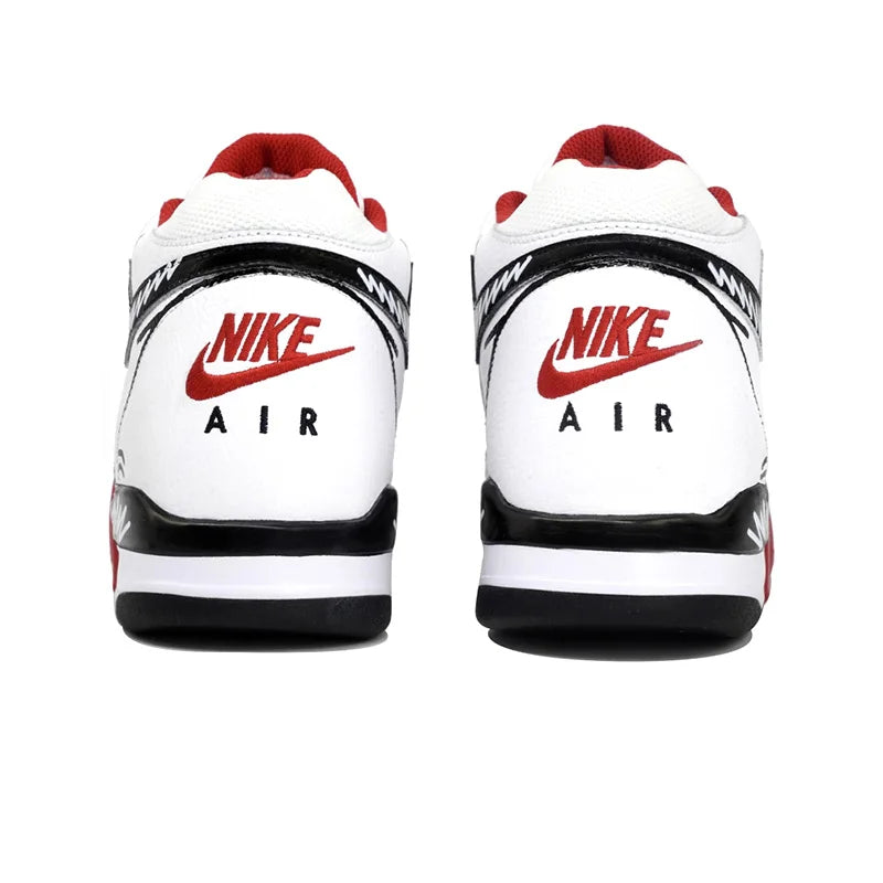 Räätälöidyt lenkkarit Nike Flight Legacy -lenkkarit ”Kaleidoscope Play” Graffiti Mid-Top -retrokoripallokengät lahjapussilla miehille